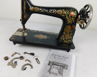 Antique 1910 Singer 28 Red Eye Treadle Manual Sewing Machine Working G4035710