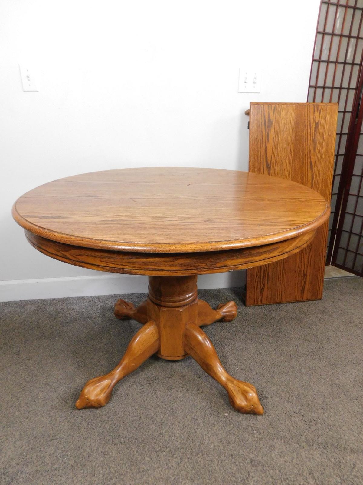 Antique Oak Round Dining Table - Etsy