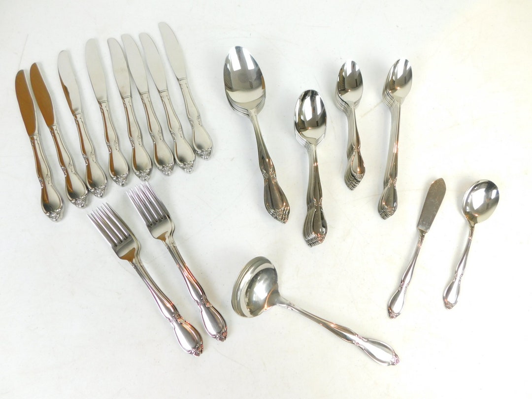 51 Pc 8 Serv Settings Oneida Community CHATELAINE Flowers Stainless