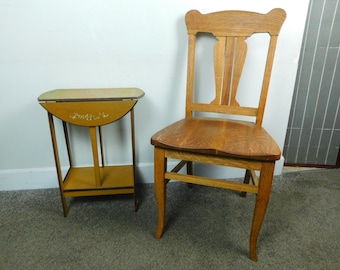 Pretty Little Drop Side Extension Round Drop Accent Table Plant Stand 2 Tier VGC