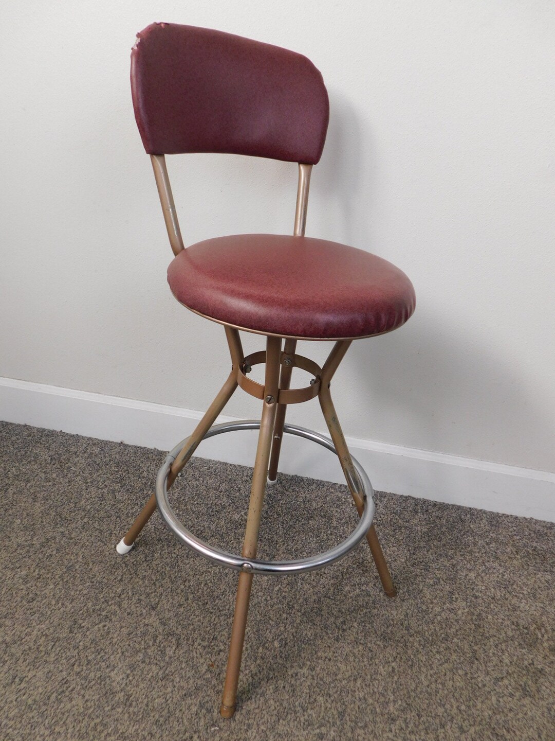 Vintage 1950s Cosco Swivel Stool Kitchen Bar Chrome Etsy