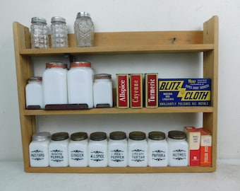 Vintage Lot Antique Milk Glass DOVE Spice Jar Bottles w Rack Misc LOT