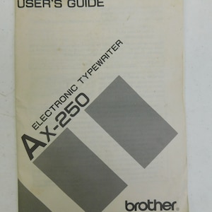 HANDLEIDING PDF - Brother Electric Typewriter AX-250 Gebruikershandleiding - Instant digitale download 34 pg