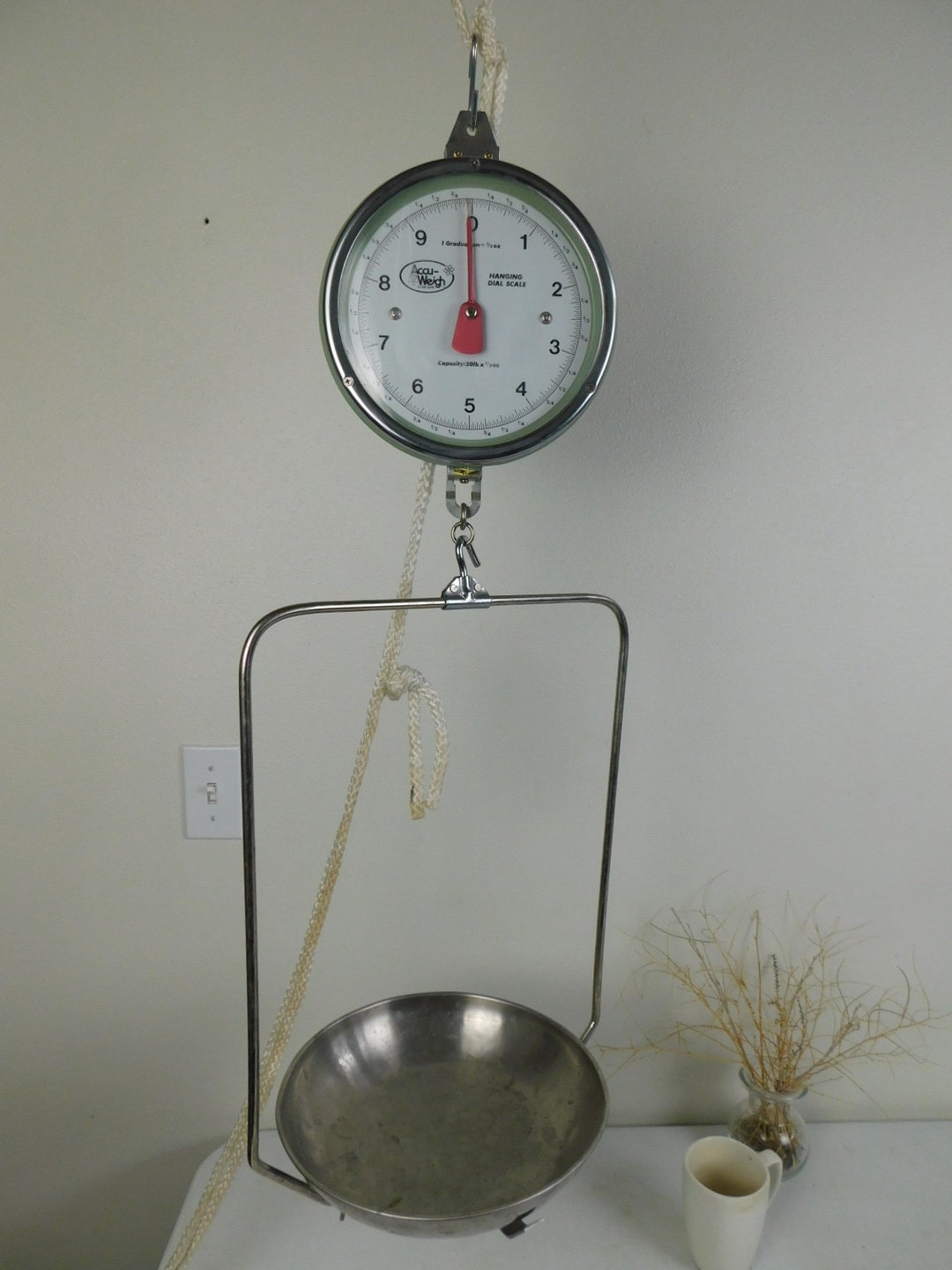 Accu Weigh Dial Hanging Kitchen Food Weight Scale 20 Lbs Green Etsy