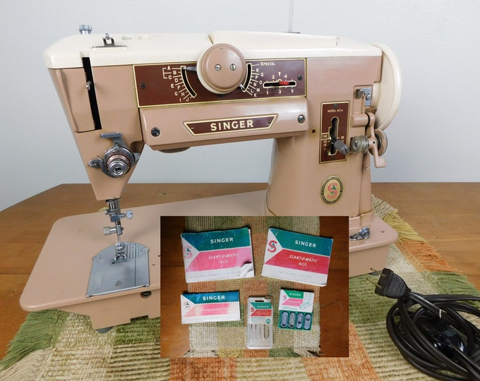Vtg Singer 401A Sewing Machine Slantomatic W Cord Manuals Etsy