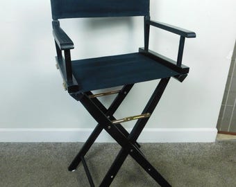 VTG New Bar Counter Height Director's Chair Folding Black VG Comfy