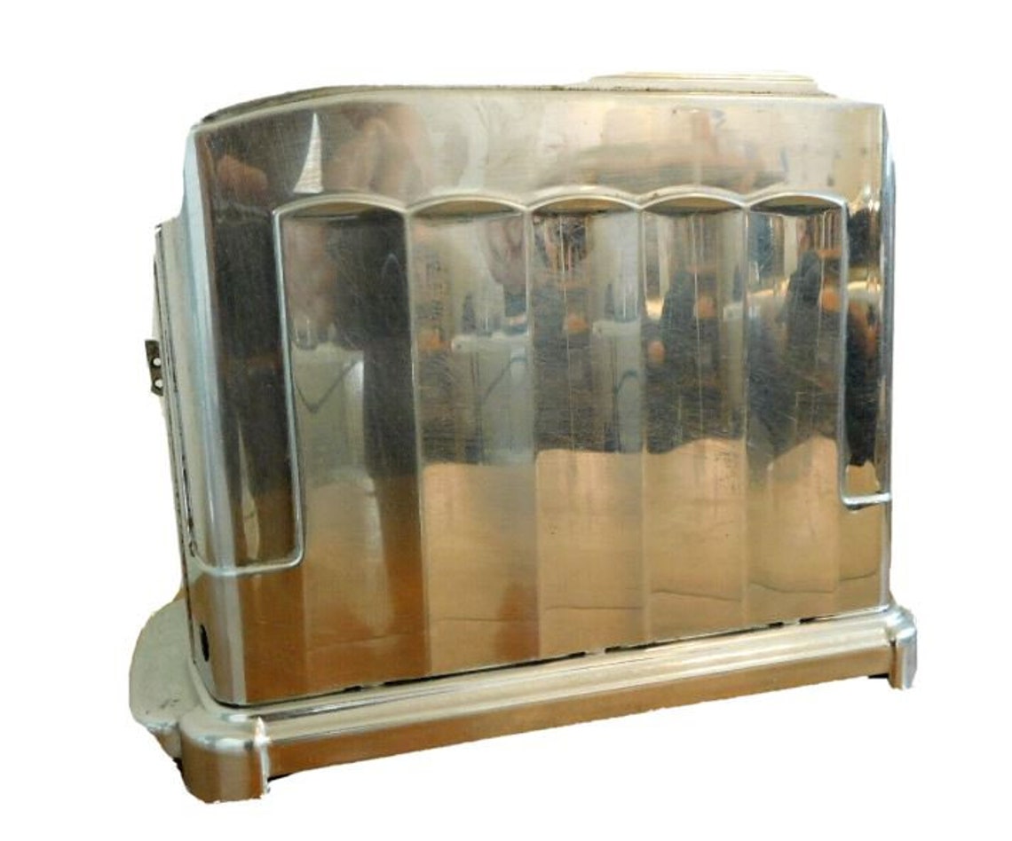Antique Art Deco Toaster Shelf Kitchen Chrome Mica Interior Etsy