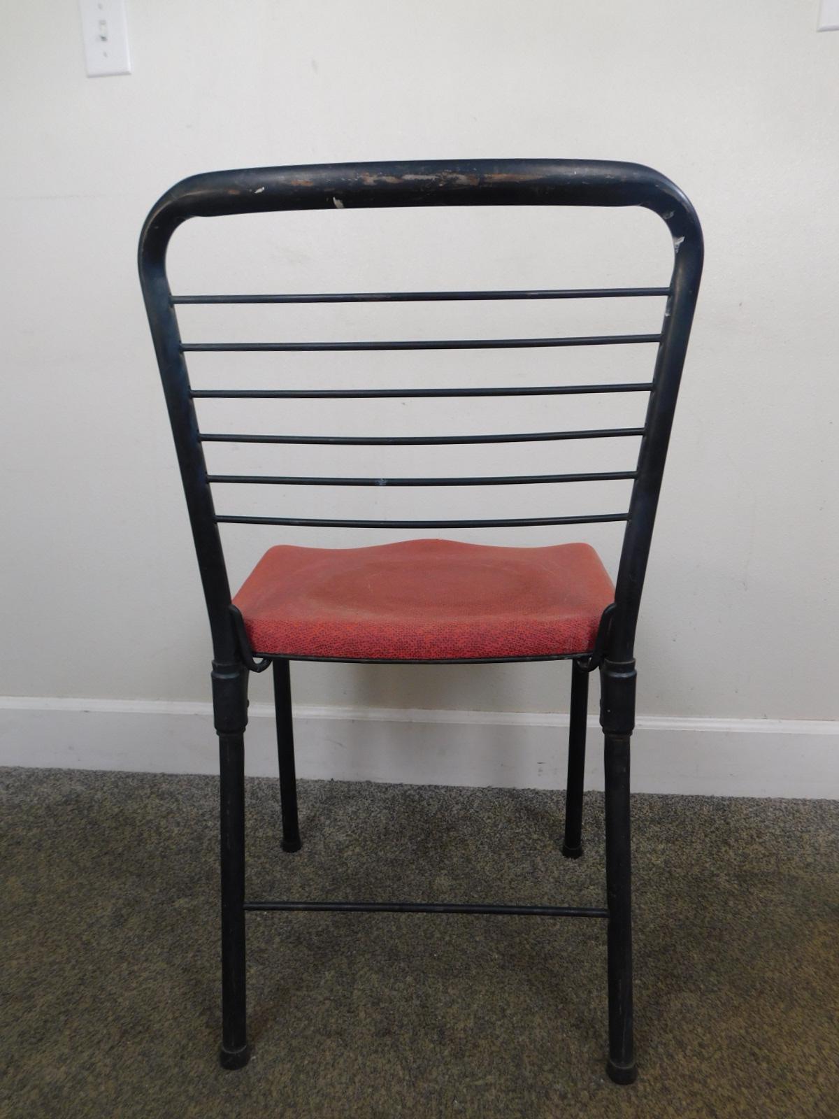 Hamilton Cosco Atomic Folding Chair Retro Red Black 50's Mid