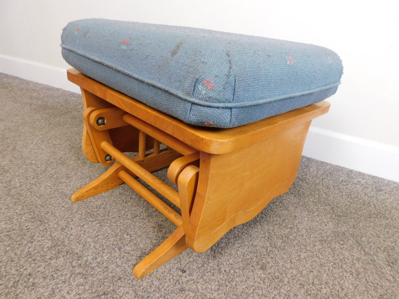 Oak glider top ottoman only