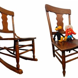Small 1890s Antique Bentwood Solid Dark Oak Rocking Rocker or Side ...