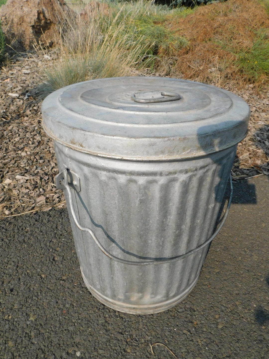 Vtg 1955 Coal Ash Trash Can Lawson Lidded Handled Galvanized Etsy