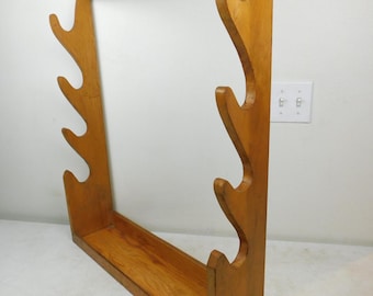 Wooden Wall Mount Rifle Rack Sword Knife Display