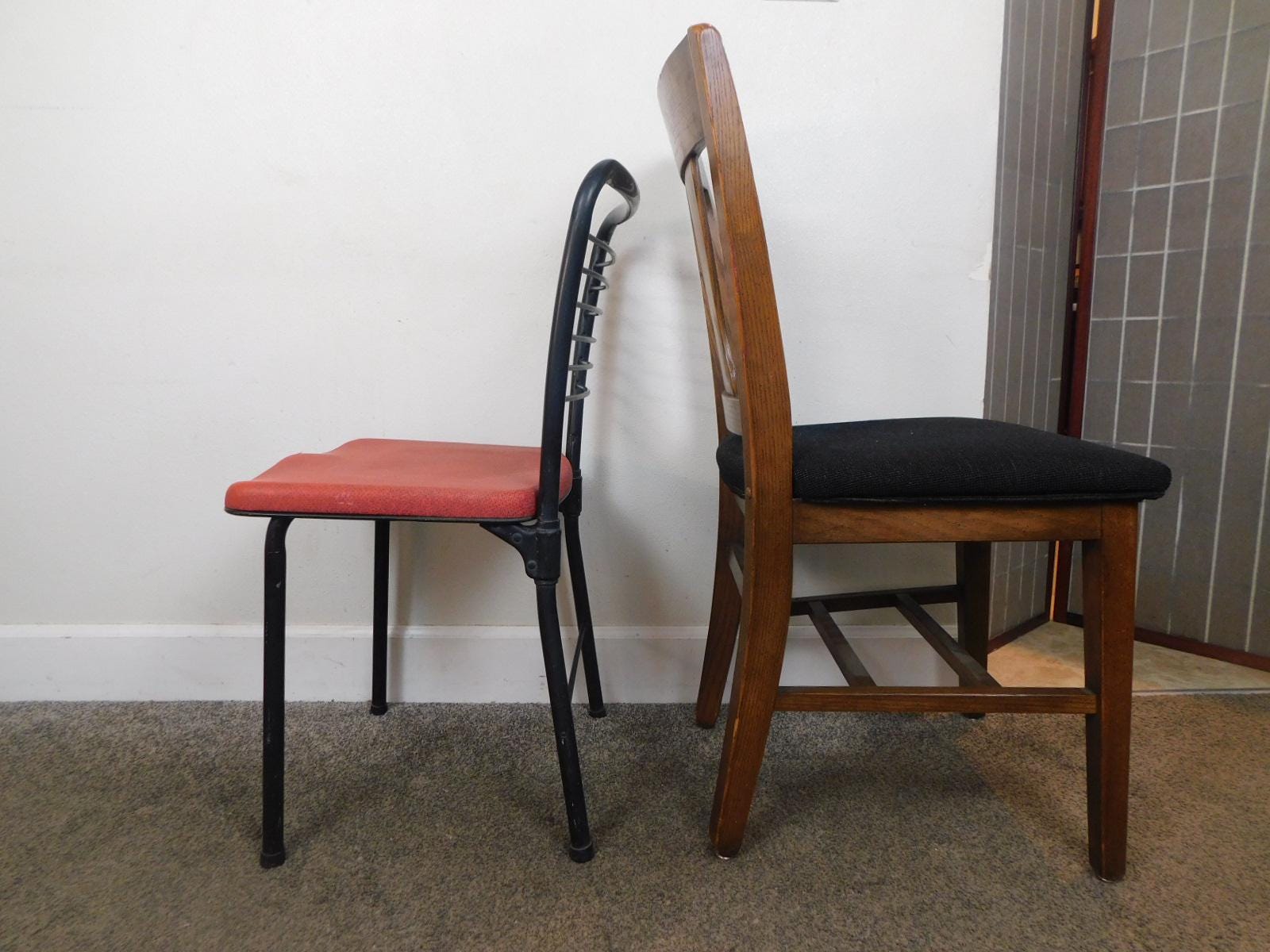 Hamilton Cosco Atomic Folding Chair Retro Red Black 50's Mid
