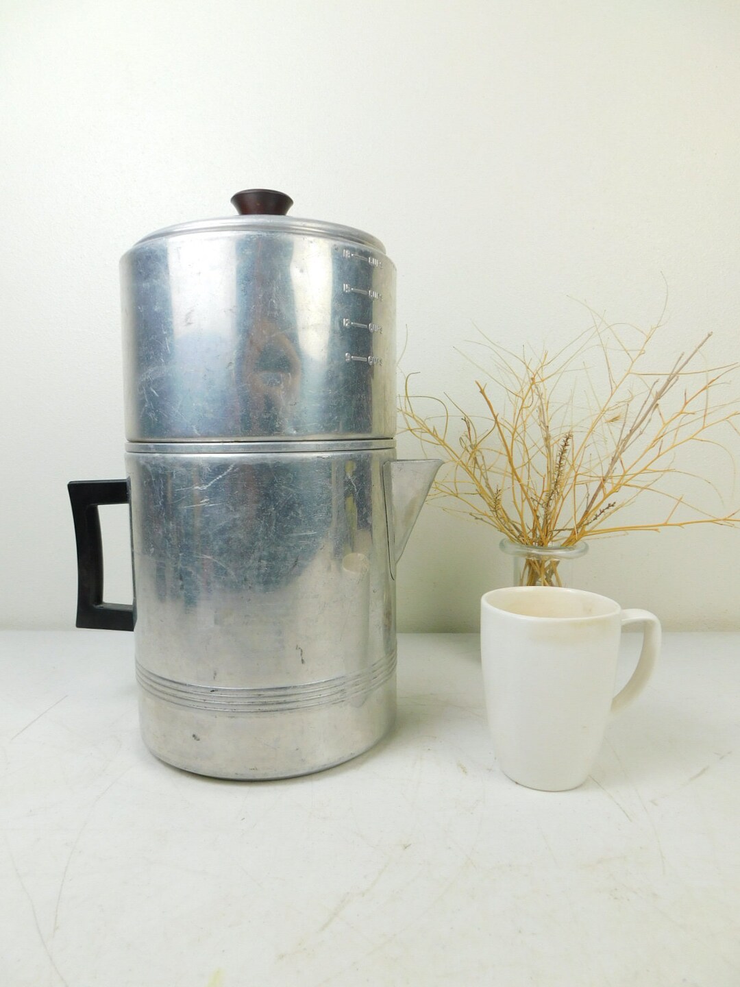 Vintage Kitchen Dripolator 918 Cup Coffee Pot Enterprise Aluminum Co