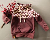 Hoodie Geometric 74-116 Bordeaux