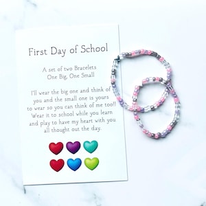 Back to School, Mommy and Me, Bracelet Set, First Day of School, Kindergarten Bracelets, Matching Bracelets, Bracelets