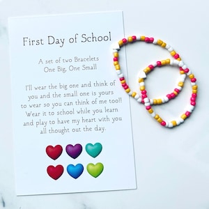 Back to School, Mommy and Me, Bracelet Set, First Day of School, Kindergarten Bracelets, Matching Bracelets, Bracelets
