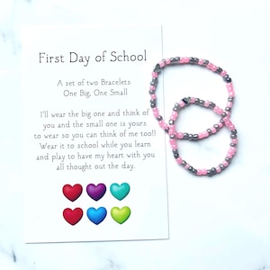 Back to School, Mommy and Me, Bracelet Set, First Day of School, Kindergarten Bracelets, Matching Bracelets, Bracelets