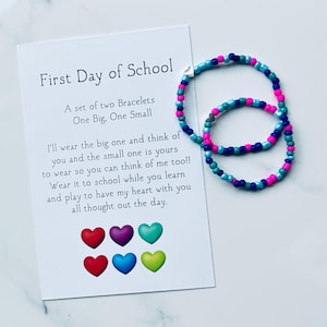 Back to School, Mommy and Me, Bracelet Set, First Day of School, Kindergarten Bracelets, Matching Bracelets, Bracelets