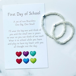Back to School, Mommy and Me, Bracelet Set, First Day of School, Kindergarten Bracelets, Matching Bracelets, Bracelets