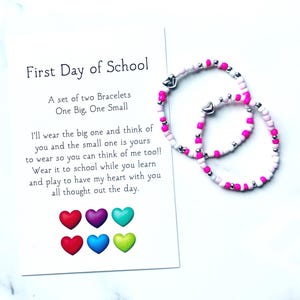 Back to School, Mommy and Me, Bracelet Set, First Day of School, Kindergarten Bracelets, Matching Bracelets, Bracelets