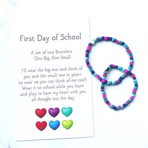 Back to School, Mommy and Me, Bracelet Set, First Day of School, Kindergarten Bracelets, Matching Bracelets, Bracelets