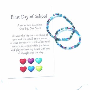 Back to School, Mommy and Me, Bracelet Set, First Day of School, Kindergarten Bracelets, Matching Bracelets, Bracelets