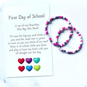 Back to School, Mommy and Me, Bracelet Set, First Day of School, Kindergarten Bracelets, Matching Bracelets, Bracelets
