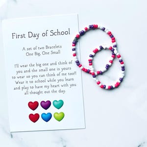 Back to School, Mommy and Me, Bracelet Set, First Day of School, Kindergarten Bracelets, Matching Bracelets, Bracelets