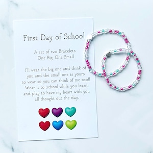 Back to School, Mommy and Me, Bracelet Set, First Day of School, Kindergarten Bracelets, Matching Bracelets, Bracelets