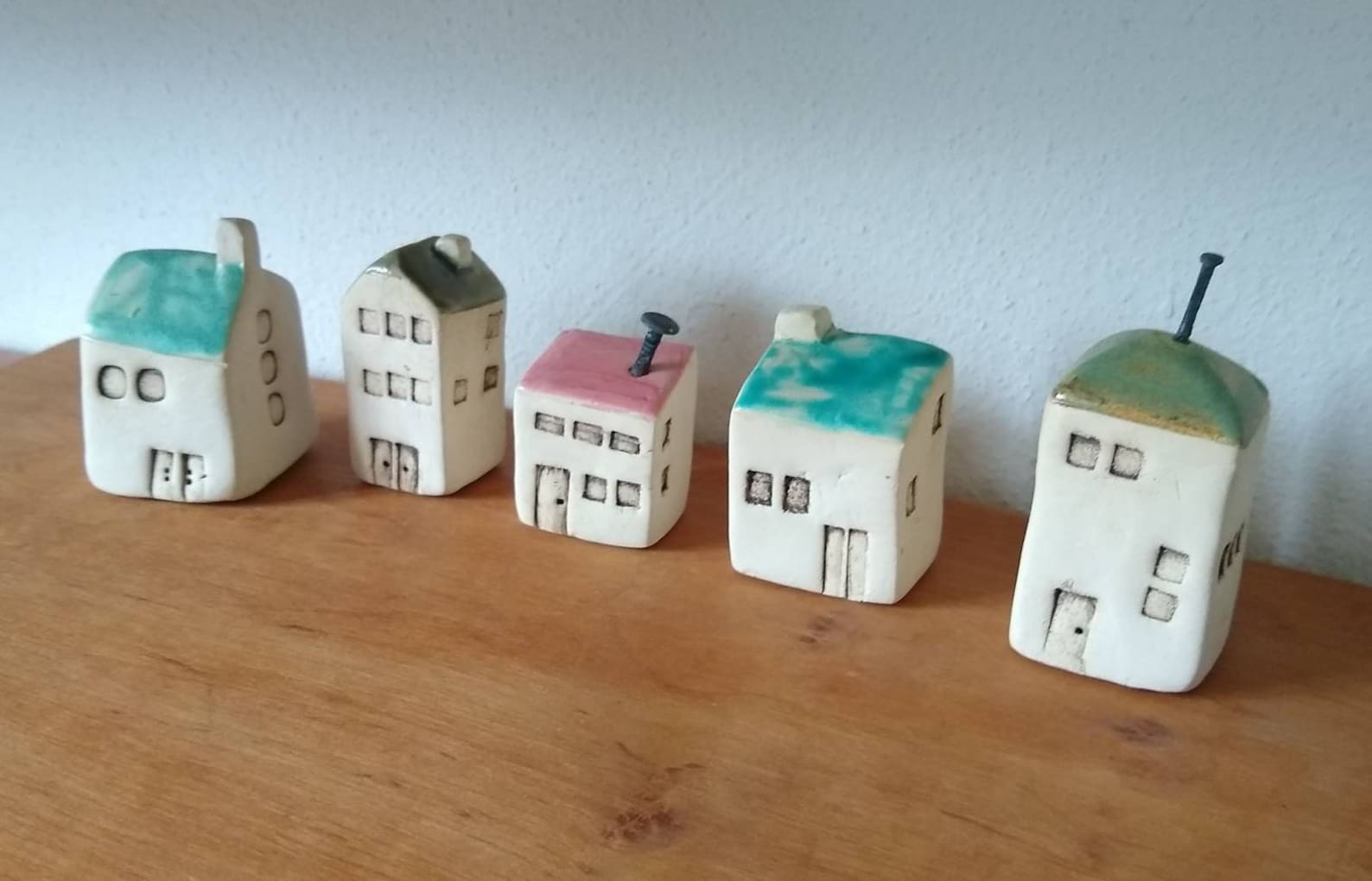 Häuschen Kleine Stadt Deko 5er Set Häuser aus Keramik Etsy