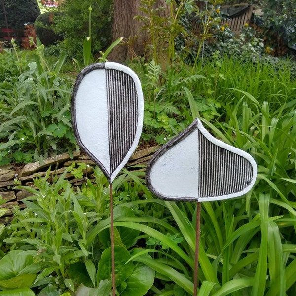 Gartenstecker Rosenkugel Keramikstele Gartenobjekt 2er Set Keramik