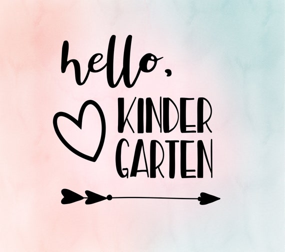 Hello Kindergarten Svg Kindergarten Png Back To School Dxf Etsy