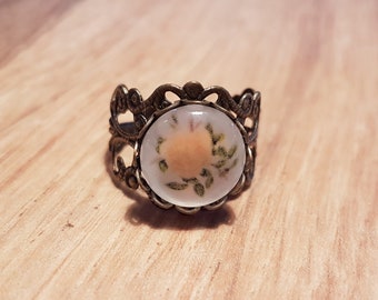 Vintagering "Gelbe Blume"