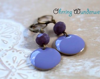Pearls enamel earrings * purple *