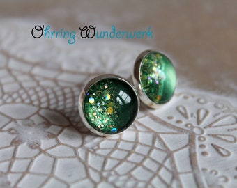 Green Dream * Earrings M. Cabochon 12 mm