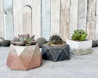 Design mini concrete plant pot | handmade