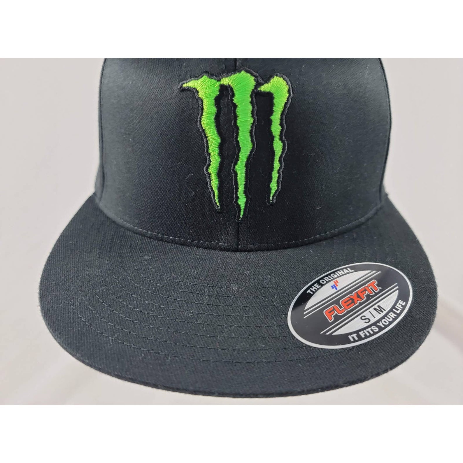 Monster Energy Flexfit Flat Brim Hat Etsy