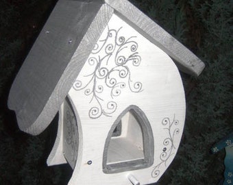 White-silver birdhouse, birdhouses,bird......