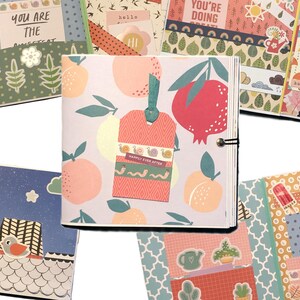 Album photo ou agenda avec cartes, pochettes et rabats 'Fruit Garden' (pièce unique)