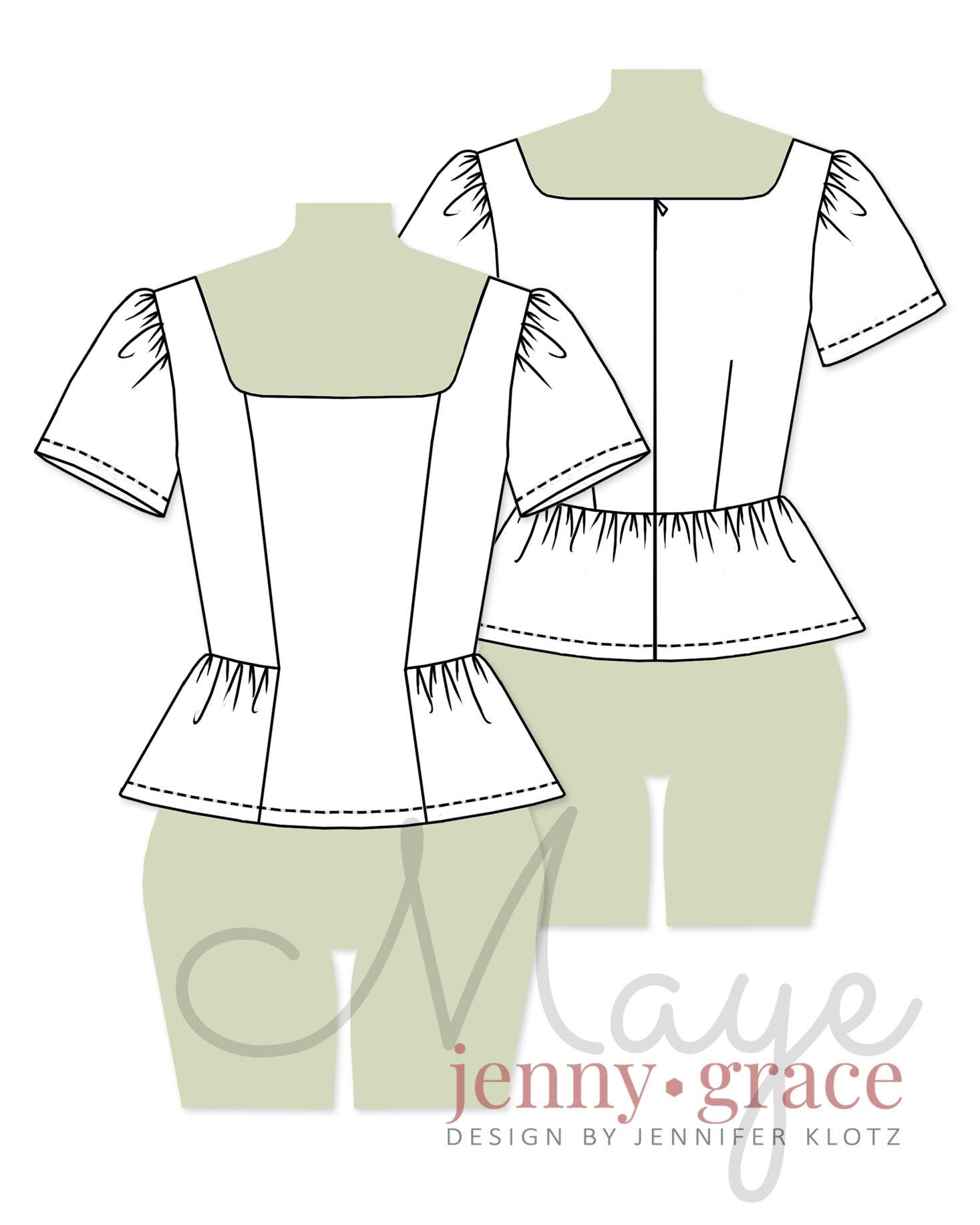 BACKOPEN PEPLUM LAYERED BLOUSE / M TO R people / M TO R ｜J