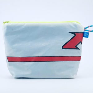 Kulturbeutel Windsurf Tasche klein - sportlich leicht, innen petrol, 2 Fächer, Reißverschluss, perfekt für den Strand
