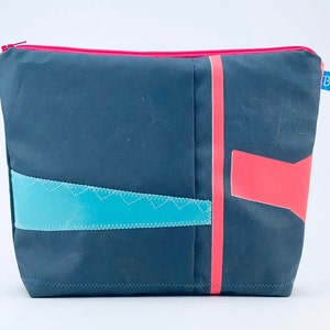 Kulturbeutel Surfsegeltasche, 2 Fächer, innen türkis, Reißverschluss