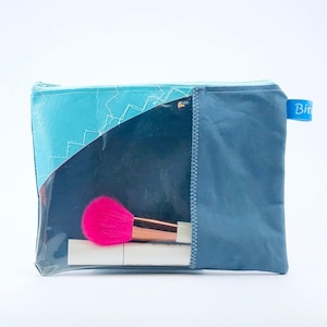 Kosmetiktasche Surfsegel klein, upcycling für uns alle, Reißverschluss