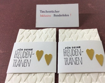 Freudentränen Taschentücher Gastgeschenk Hochzeit Freudentränen Taschentücher