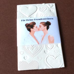 10 tears of joy handkerchiefs wedding with banderole, wedding gift, tears of joy handkerchiefs 10 set