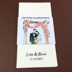 10 tears of joy handkerchiefs with banderole with personalization guest gift wedding tears of joy handkerchiefs set of 10