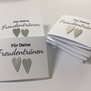 Set Freudentränen Taschentücher Gastgeschenk Hochzeit Freudentränen Taschentücher mit Banderole Bild 8