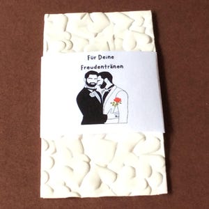 10 tears of joy handkerchiefs wedding with banderole, wedding gift, tears of joy handkerchiefs set of 10