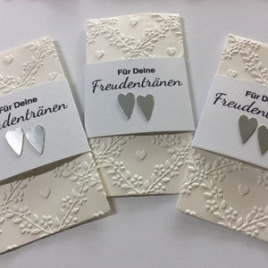 Set Freudentränen Taschentücher Gastgeschenk Hochzeit Freudentränen Taschentücher mit Banderole Bild 1